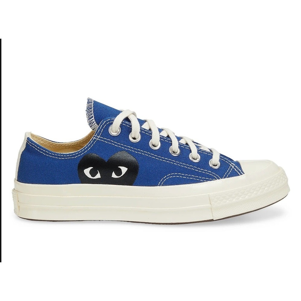 Converse x Comme des Garçons PLAY Chuck 70 Low Blue Black Heart Sz M4/W6 171843C